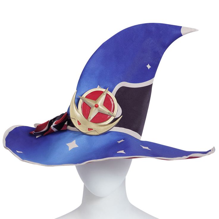 a white mannequin head wearing a blue hat with a red star on it