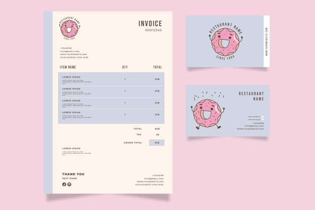 the invoice is designed to look like a donut with pink icing on it