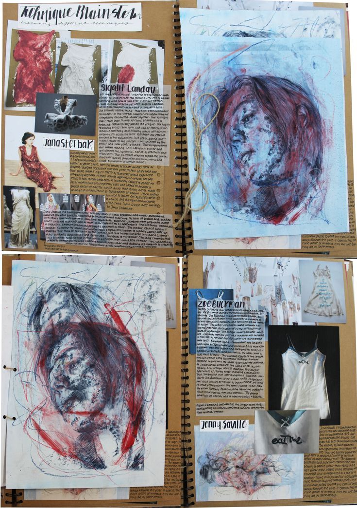 an open book with pictures and text on it that include drawings, photos, and words