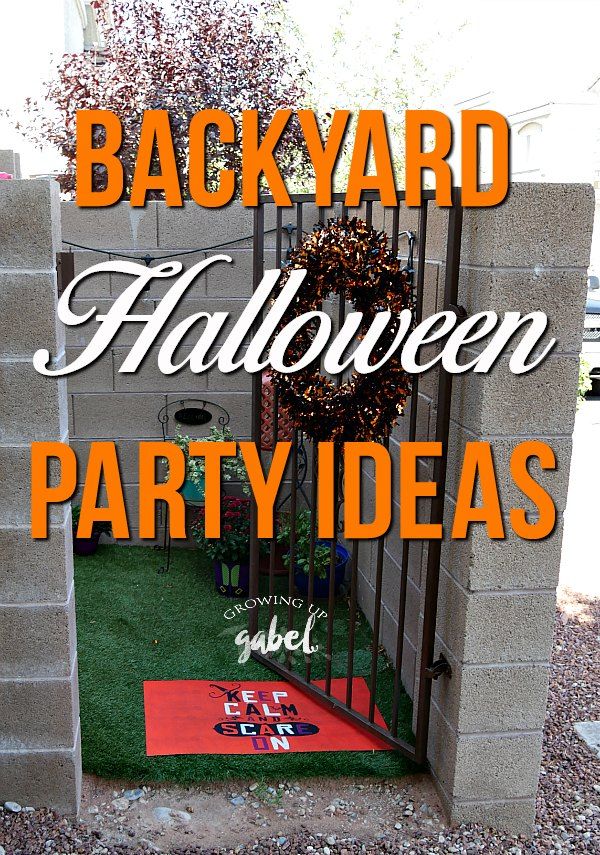 an outdoor halloween party with fake grass and decorations