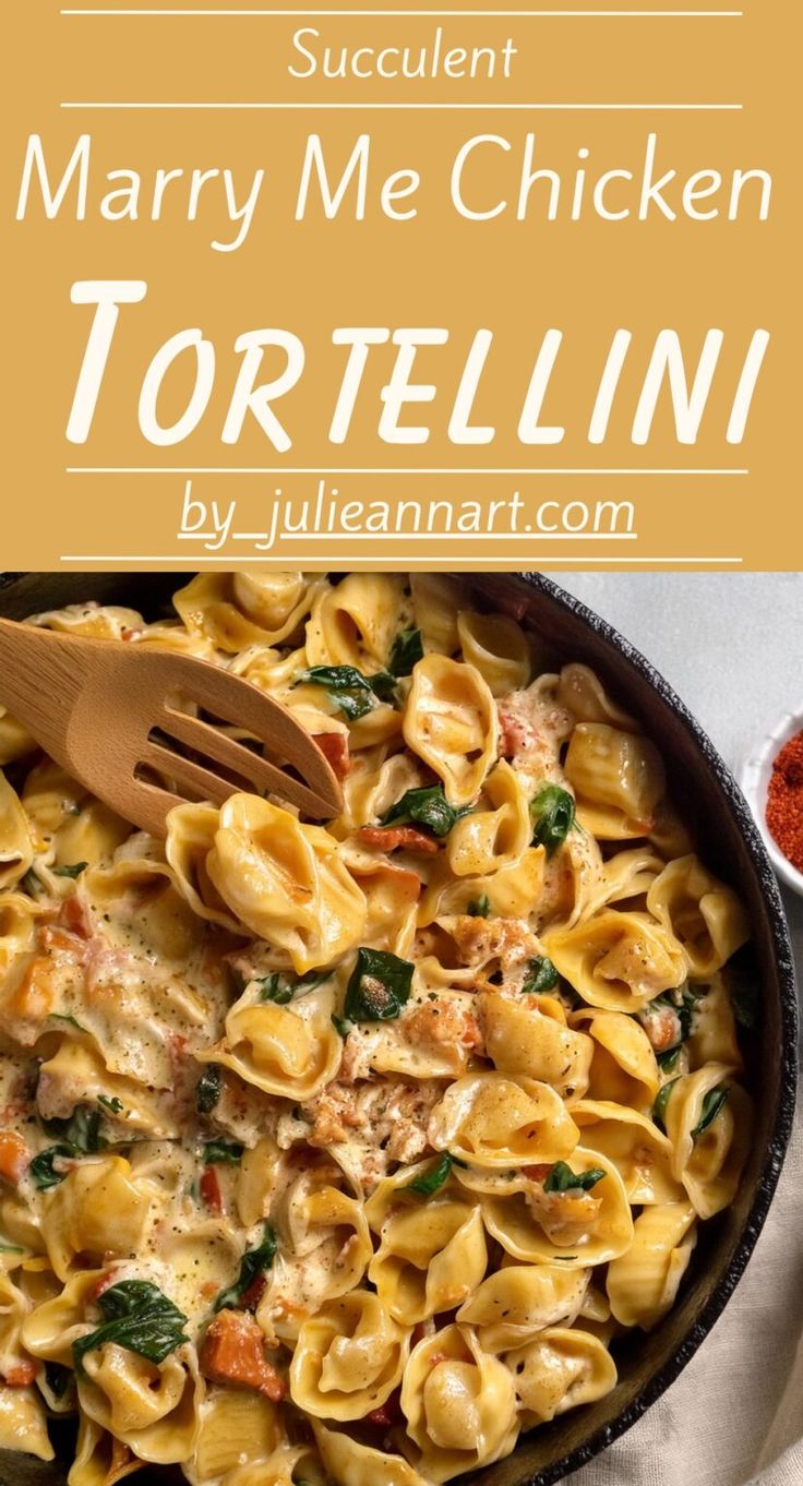 a skillet filled with tortelli and sauce