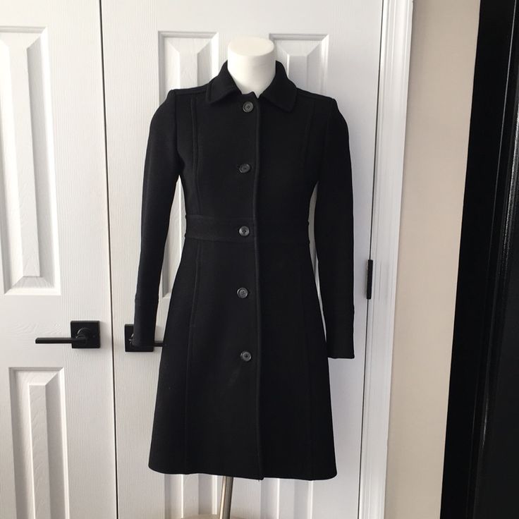 Preowned In Excellent Condition. Please See Measurements Here Only Bc Size Nimber On Tag Is Faded. Left Sleeve Has Minor Thread Snags As Seen. U Don’t Notice At All. Priced As Is Due To That Fitted Pea Coat With Button Cuffs For Business, Fitted Pea Coat With Button Cuffs, Tailored Fall Outerwear With Covered Buttons, Tailored Outerwear With Covered Buttons For Fall, Wool Outerwear With Button Closure For Career, Fitted Pea Coat With Button Cuffs And Lapel Collar, Black Pea Coat With Button Cuffs And Lapel Collar, Fall Career Outerwear With Button Cuffs, Formal Fitted Pea Coat With Button Cuffs