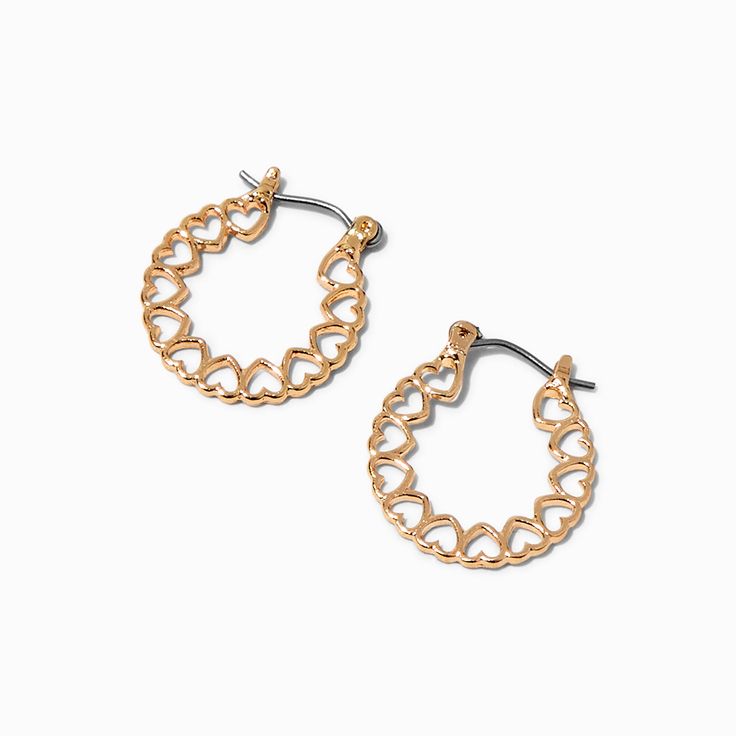 Cupcake Decorating Tips, Piercing Kit, Fashionable Jewelry, Jewelry And Accessories, Metal Style, Jewelry Earrings Hoops, Gold Hoop Earrings, 14kt Gold, Heart Print