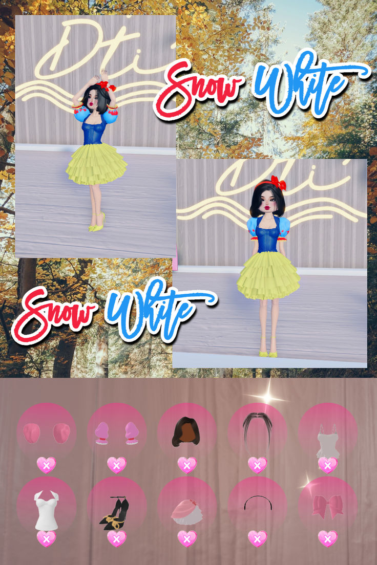 Dress To Impress Snow White inspired Snow White Dress To Impress, Snow White Dress, Snow White Dresses, Dti Ideas, Dti Outfits, Dress To Impress, Snow White, Fairy Tales, White Dress