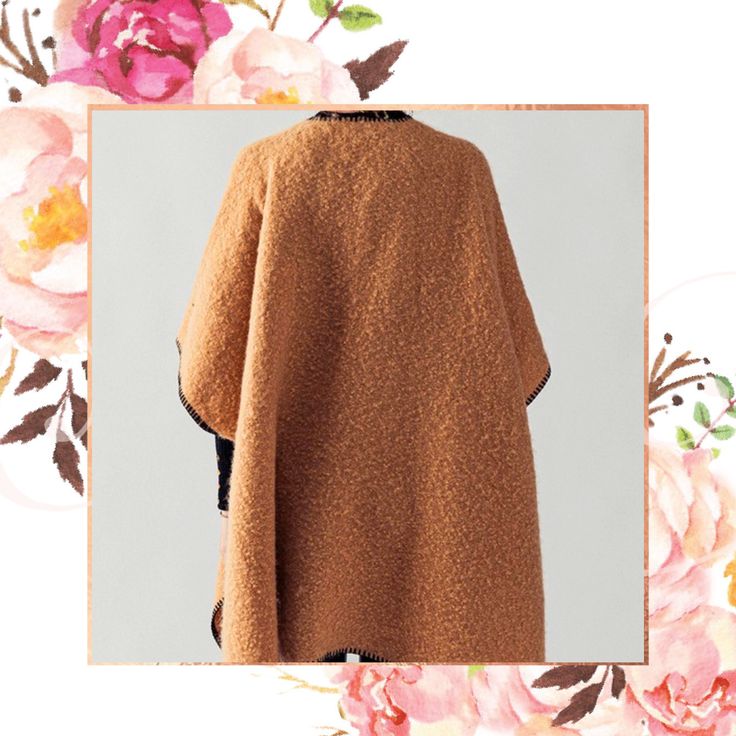 Elevate your wardrobe with our versatile poncho-style open front knit kimono. Designed with kimono sleeves, front pockets, and side slits for added style and functionality. Perfect layering piece for the seasons ahead! Available in one size and made from 100% polyester for a comfortable and lightweight feel. Chic Oversized Cape With Batwing Sleeve, Oversized Brown Poncho For Spring, One Size Cape Outerwear For Layering, Oversized Brown Poncho Cape, Oversized Cape With Batwing Sleeve For Spring, Oversized Brown Cape Shawl, Spring Poncho With Kimono Sleeves, Oversized, Oversized Poncho With Kimono Sleeves For Spring, Spring Poncho With Kimono Sleeves