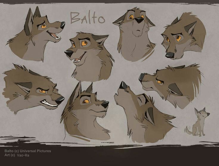 some drawings of different types of wolf heads