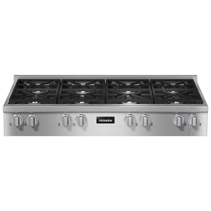 a stainless steel gas range with four burners