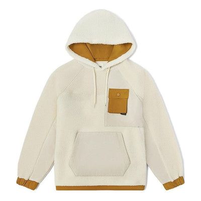 (WMNS) Vans AP CITW RPF PO Hoodie 'Beige' VN0A7YIC2N1 Cozy Beige Hoodie With Double-lined Hood, White Fleece-lined Hoodie For Streetwear, Beige Casual Hoodie With Fleece Lining, Casual Beige Hoodie With Fleece Lining, White Fleece Hoodie With Pockets, White Fleece Sweatshirt With Pockets, Beige Fleece Hoodie Outerwear, Cream Long Sleeve Hoodie With Pockets, Sporty Beige Hoodie With Pockets