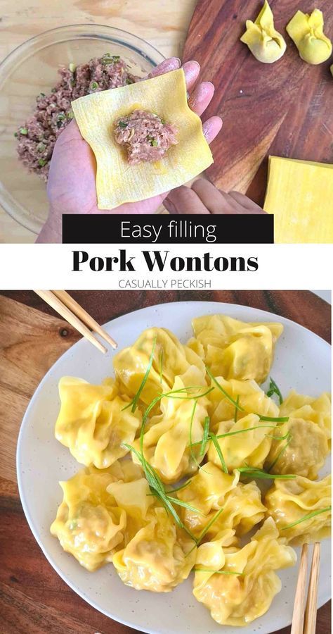 this is an easy and delicious recipe for pork wontons