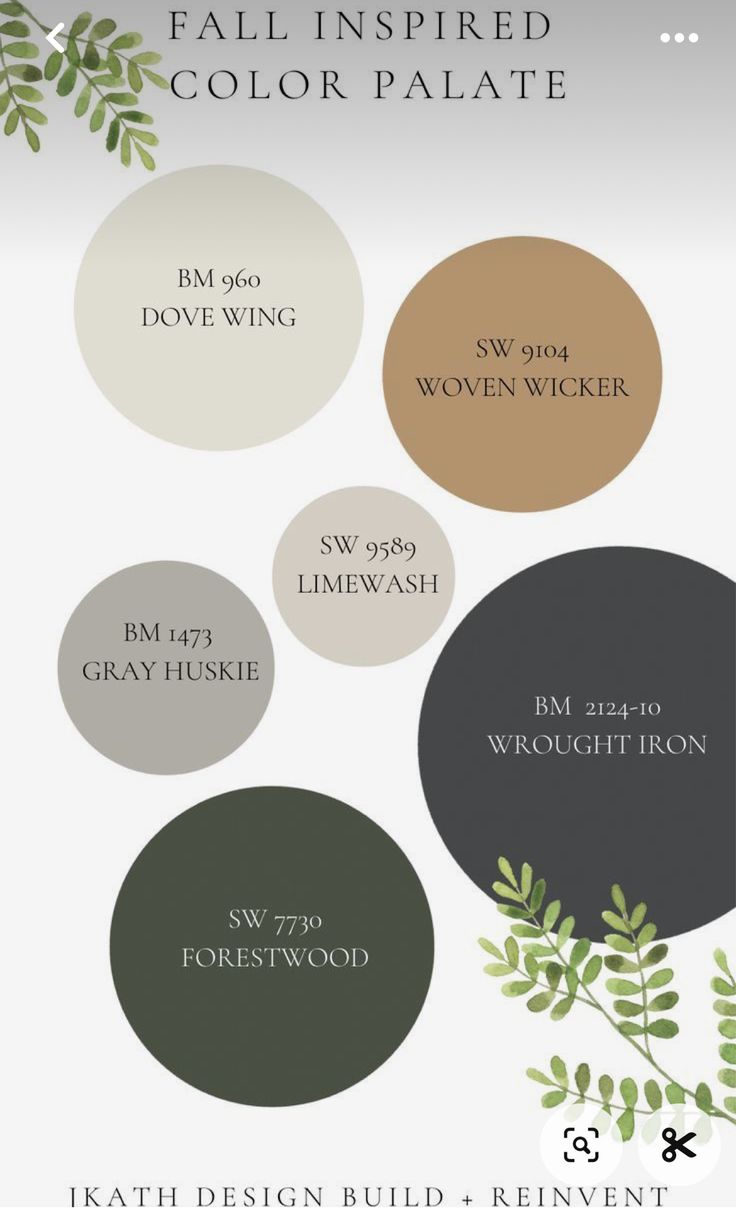 the color scheme for fall inspired paint palettes in shades of green, brown and white