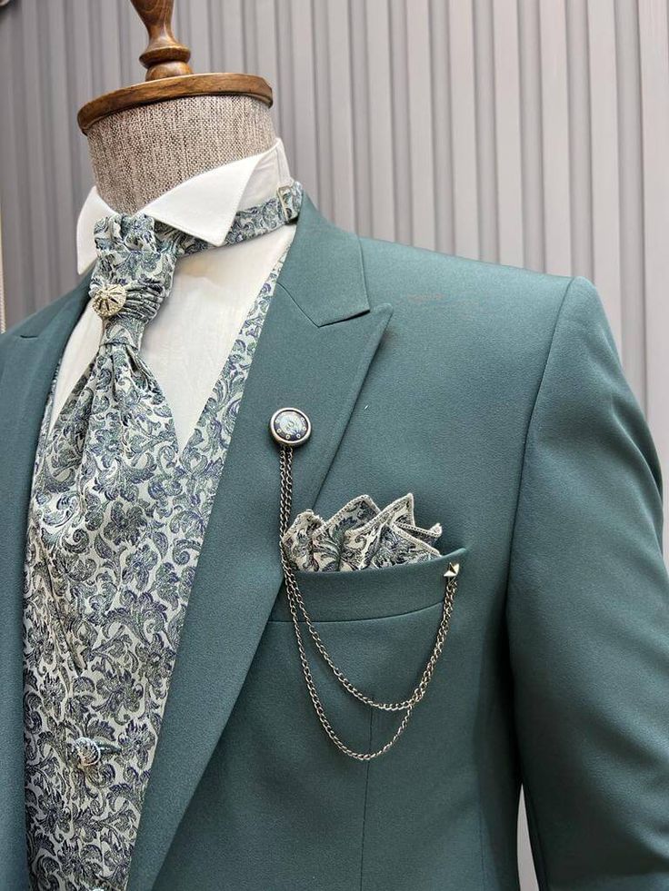 Unique Tuxedos, Tuxedo Tie, Green Tuxedo, Suit Material, Green Suit, Looking Dapper, Tuxedo Suit, Jacket Vest, Slim Fit Suit