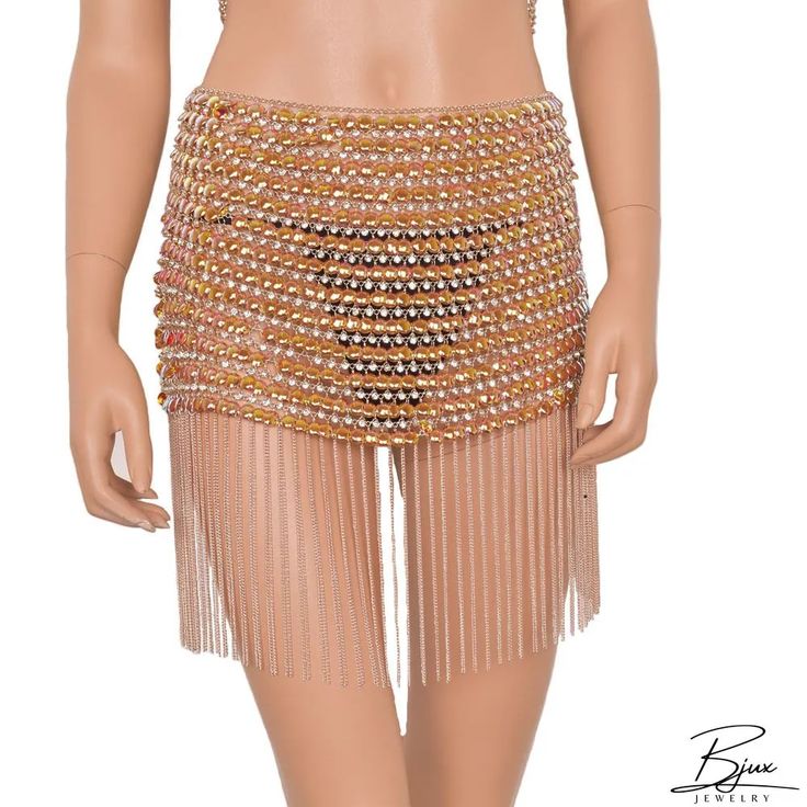 Bjux - Cuerpo metal pecho cadena sexy borla cintura cadena falda lentejuelas backless cuerpo cadena Bohemian Beaded Body Chain For Party, Glamorous Beaded Body Jewelry For Party, Beaded Body Chain For Summer Festivals, Summer Festival Beaded Body Chain, Summer Beaded Body Jewelry, Glamorous Beaded Body Chain For Party, Elegant Embellished Body Jewelry For Parties, Elegant Summer Party Body Jewelry, Beaded Body Chain For Party