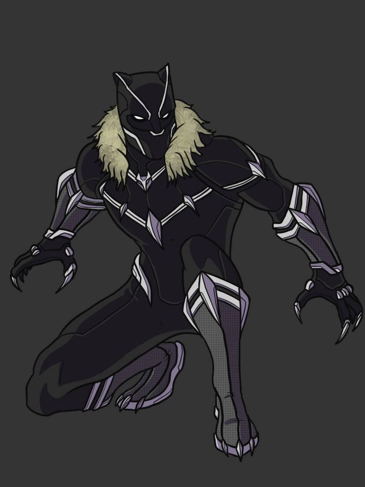 the black panther character is running with his arms spread out