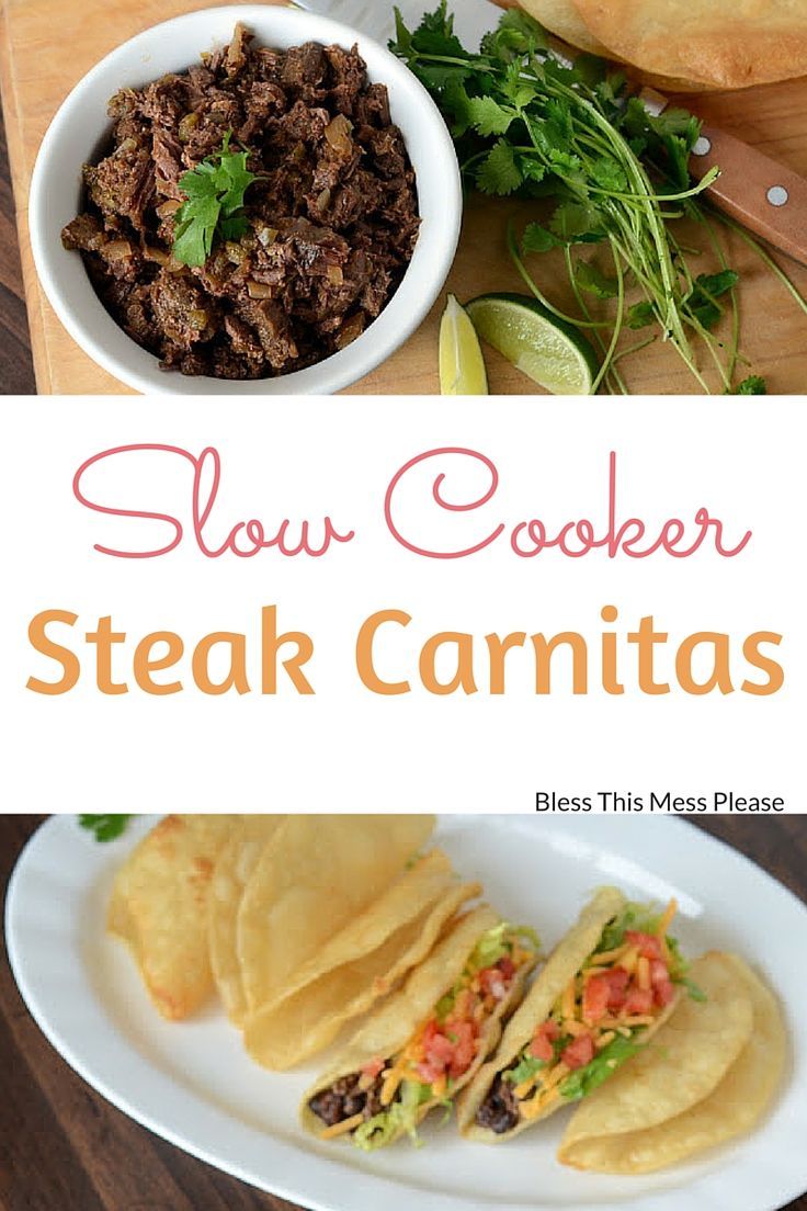 slow cooker steak cantass on a plate with salsa and tortillas