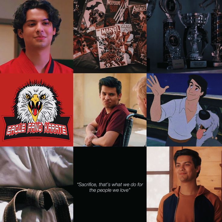 the collage shows many different images of people and their favorite characters, including an eagle