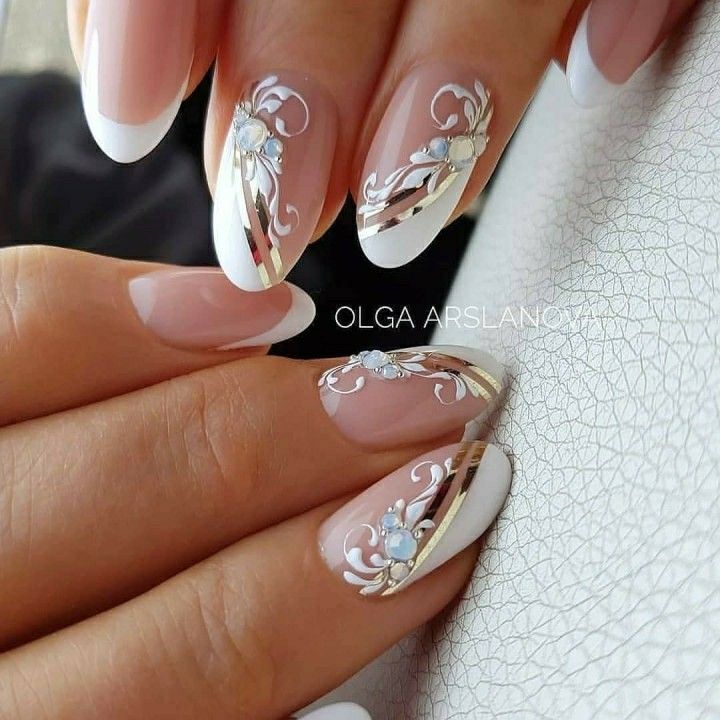 Summer Nails 2023 Gel | Summer Nails 2023 Bridal Nails Designs, Lace Nail Art, Wedding Nail Art Design, Modest Bridal, Bridal Nail Art, Manicure Nail Designs, Elegant Nail Art, Classy Nail Designs, Lace Nails