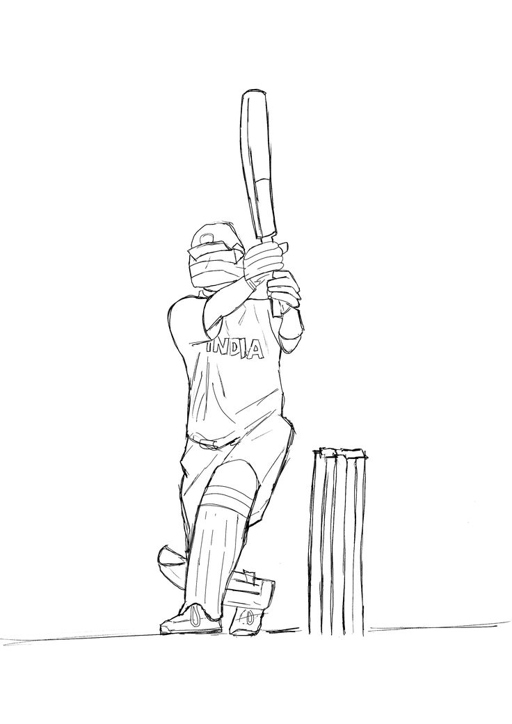 Cricket Drawing Cricket Sketch Drawing, Cricket Drawing Easy, Cricketer Drawing, Cricket Sketch, Cricket Drawing, Cricket Theme Cake, Radha Painting, Icc Cricket, Draw The Squad