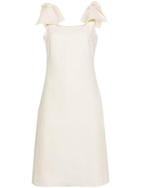 Chloé A-line Linen Midi Dress - Farfetch Linen Midi Dress, White Linen, Mid Length, Chloe, Fashion Branding, A Line, Midi Dress