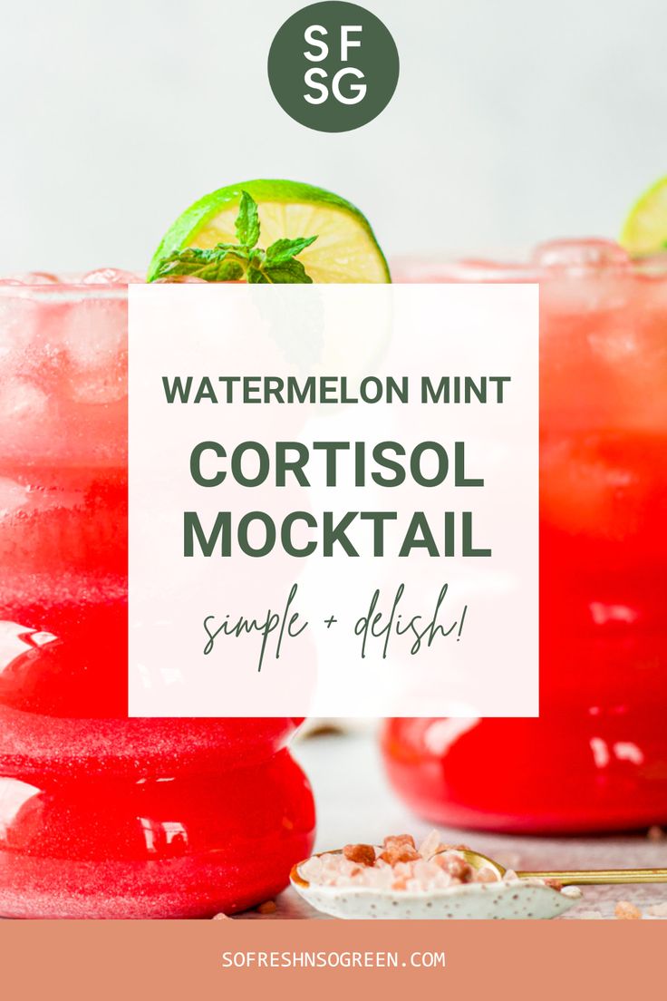 watermelon mint cortisol cocktail with text overlay