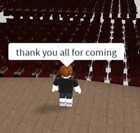 an animated image of a person holding a sign that says thank you all for coming