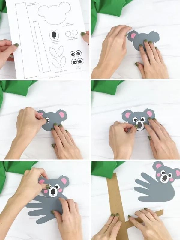 step by step instructions on how to make a paper koala bear craft for kids