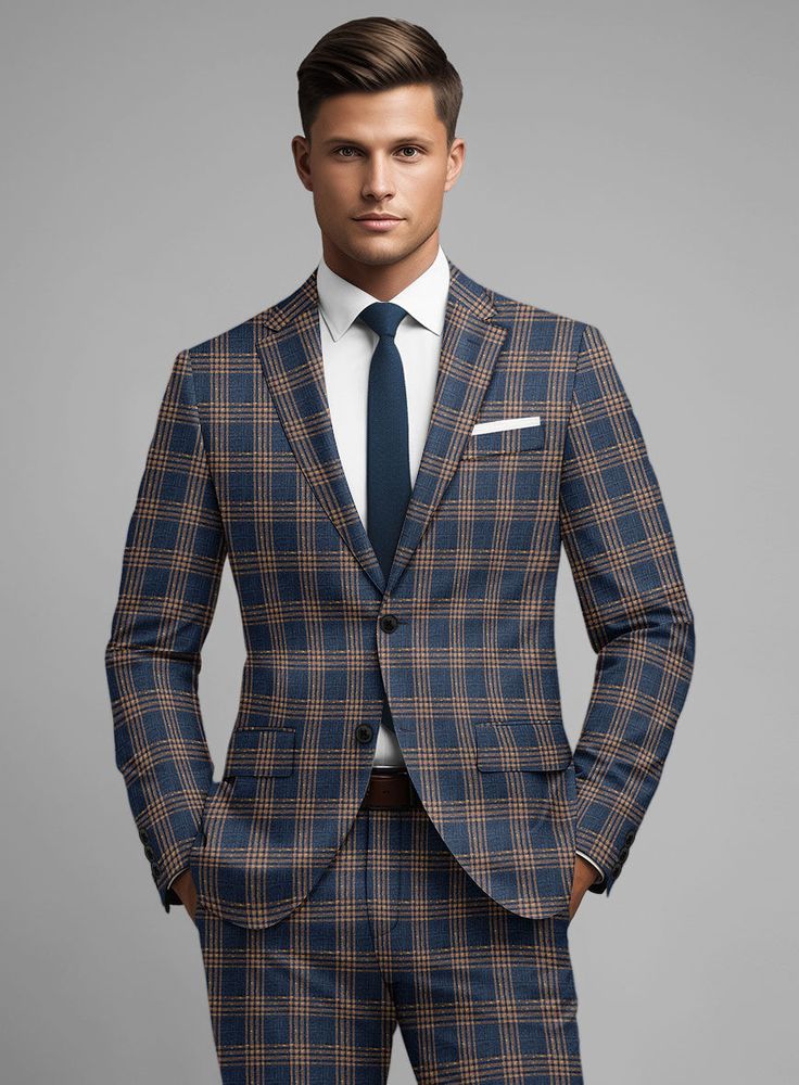 Make an enduring impact wherever you go with our distinguished Noble Santiago Blue Wool Silk Linen Jacket, radiating confidence and refined taste. Skillfully crafted from a harmonious blend of wool, silk, and linen fabrics, it boasts a captivating plaid pattern in a stunning blue shade with hints of vibrant yellow plaids. The dynamic interplay of colors not only captures attention but also introduces a playful yet sophisticated element to your overall look. Whether you're engrossed in a professi Professional Meeting, Tweed Overcoat, Tweed Sport Coat, Harris Tweed Jacket, Noble Collection, Brown Corduroy Jacket, Linen Fabrics, Linen Suits, Herringbone Tweed