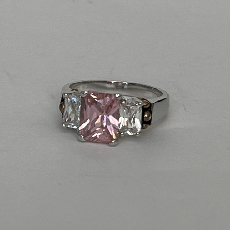 New Sterling Silver Princess Cut Cz-3 Stones Anniversary Wedding Engagement Ring Crafted With Sterling Silver, Rhodium Plated, Stamped 925 Size: 7 Same Day Or Next Day Shipping Bundles Are Welcome Thanks For Checking Out My Closet Sterling Silver Princess Cut Birthstone Ring, Pink Princess Cut Diamond Ring With Accent Stones, Sterling Silver Princess Cut Gemstone Jewelry, Sterling Silver Princess Cut Crystal Ring With Vs Clarity, Cubic Zirconia Three-stone Princess Cut Rings, 3 Stone Rings, Ring Crafts, Princess Cut, Womens Jewelry Rings