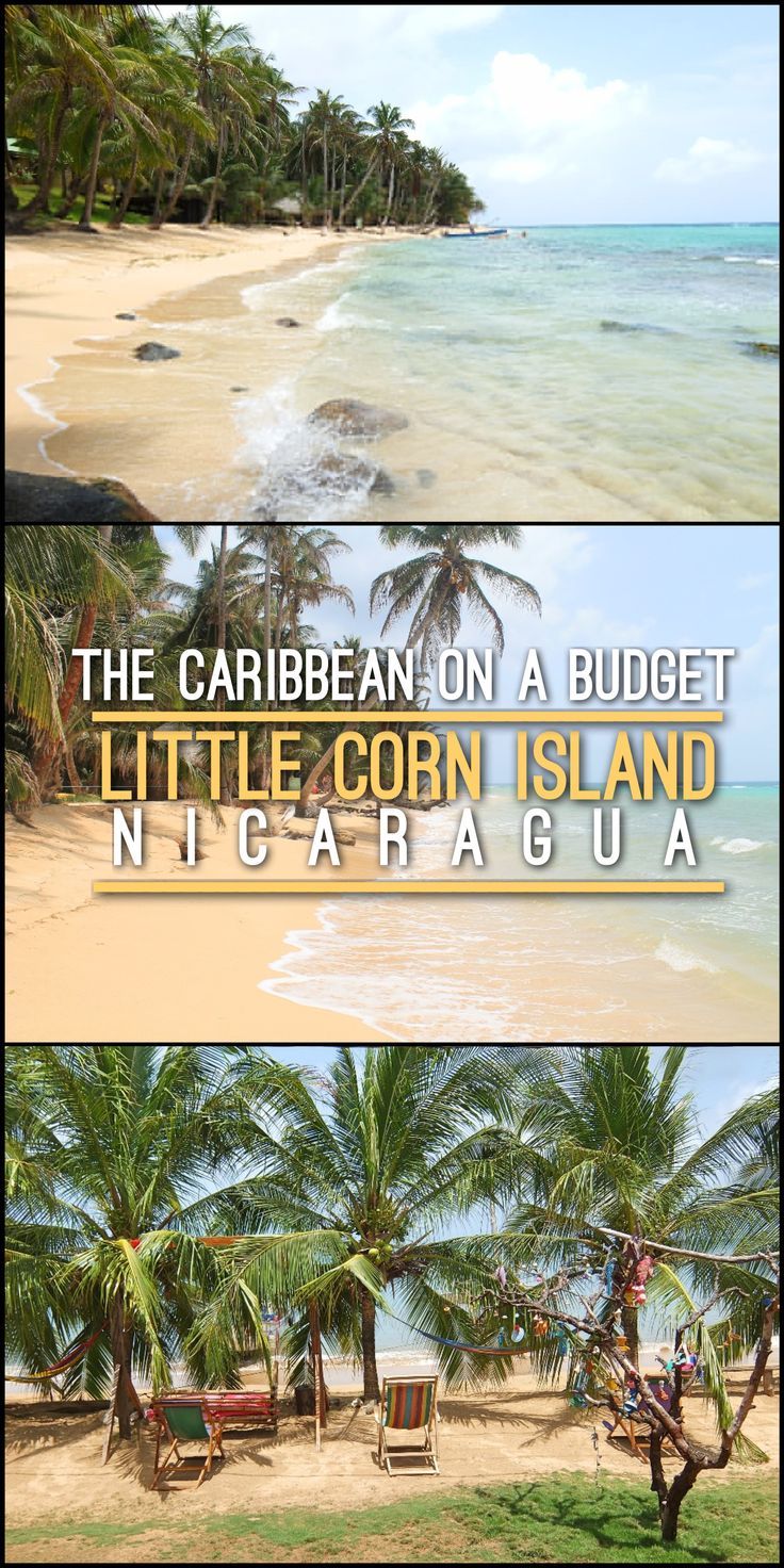 two pictures with the words, the caribbean on a budget little corn island and niigara gua