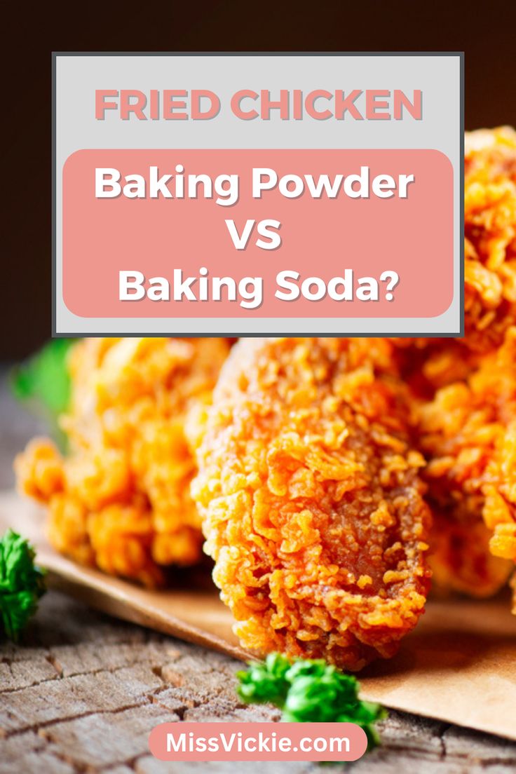 Golden fried chicken with title: Fried Chicken Baking Powder vs Baking Soda Batter Fried Chicken Recipes, Crispy Chicken Batter, Flour And Baking Powder Recipes, Best Seasoning For Fried Chicken, Breading For Fried Chicken, Baking Soda Chicken Wings, Baking Soda On Chicken, Best Breading For Fried Chicken, Chicken Wings With Baking Soda