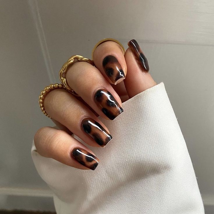 Kutek Disney, Brown Nails Design, Cheetah Nails, September Nails, Fall Nail Trends, Fall Gel Nails, Cute Nails For Fall, Nagel Tips, October Nails