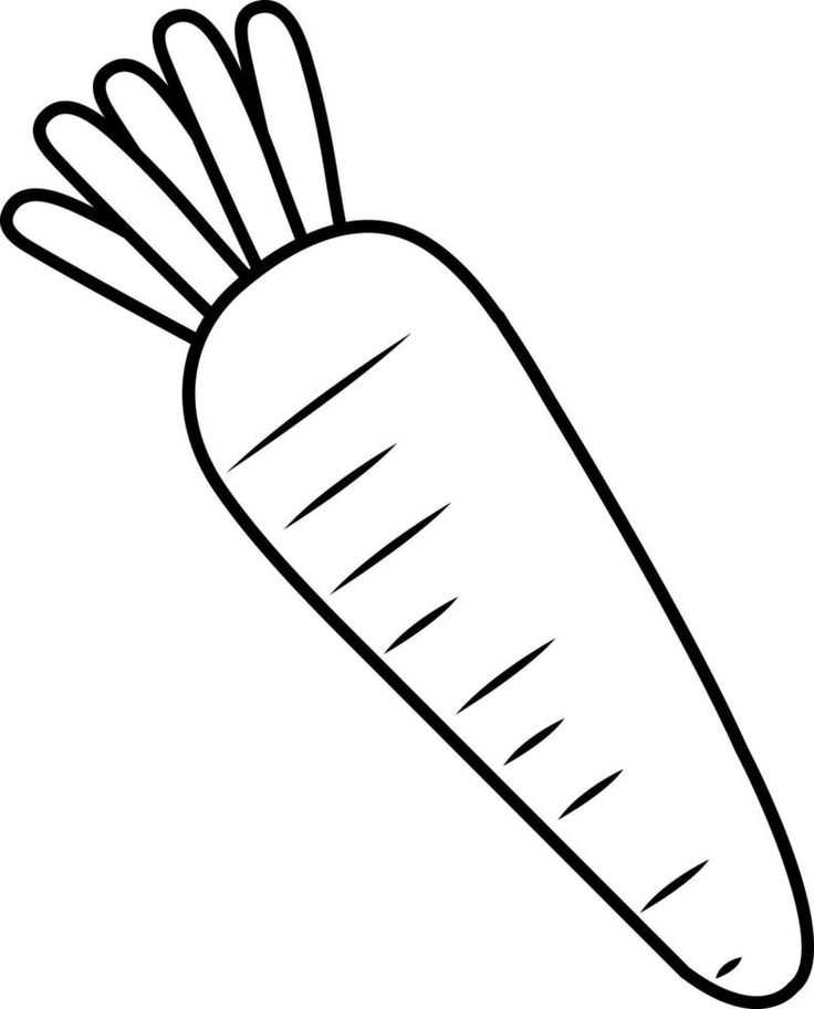 a black and white drawing of a carrot