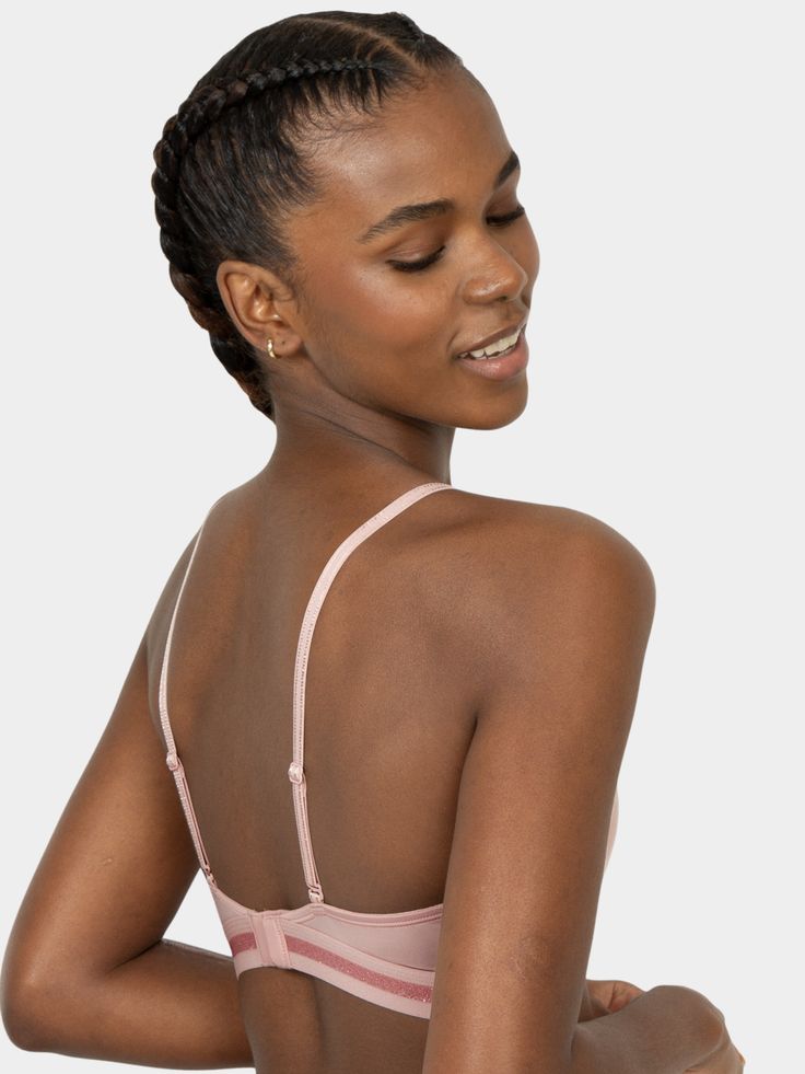 Hey trendsetter! Meet your new fav – the 'FOMO Free' Triangle Bralette from A Fresh Collection by Fruit of the Loom®. This bralette rocks a modern triangle shape. The novelty under bust elastic? It's like a mini support party happening all day long – comfort on point! It's not just a bra, it's a vibe, and it comes in sizes XS to 3XL because we've got everybody covered! We know you're all about that versatility, so we made the back straps fully adjustable and convertible. Straight up or crisscrossed – you do you, boo! And the hook and eye closure? Secure fit alert! And you know what's twice as nice? It's a 2 pack to double the fun and keep those good times rolling! Wave goodbye to FOMO and dive into a world of fun, comfort, and serious style with our Triangle Bralette! Triangle Top Sports Bra With Removable Pads, Pink Triangle Top Bra With Adjustable Straps, Seamless Triangle Top Sports Bra, Stretch Triangle Top Bra With Removable Pads, Trendy Seamless Triangle Top Bra, Trendy Stretch Bra, Padded Triangle Top Sports Bra, Stretch Triangle Top Bra With Adjustable Straps, Trendy Fitted Bra With Padded Cups