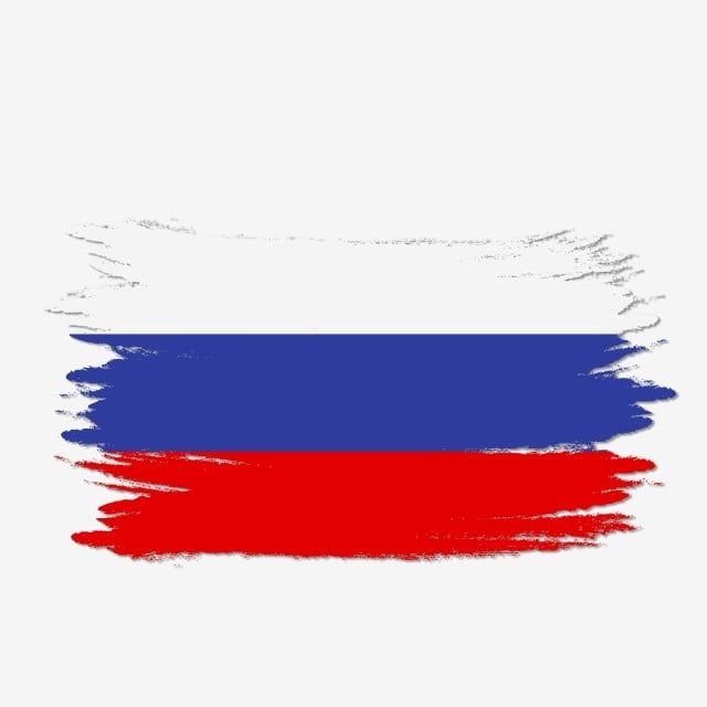 the flag of the country of russian is painted with brush strokes on a white background