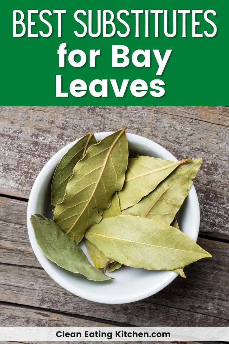 bay leaves in a bowl with the title best substitues for bay leaves