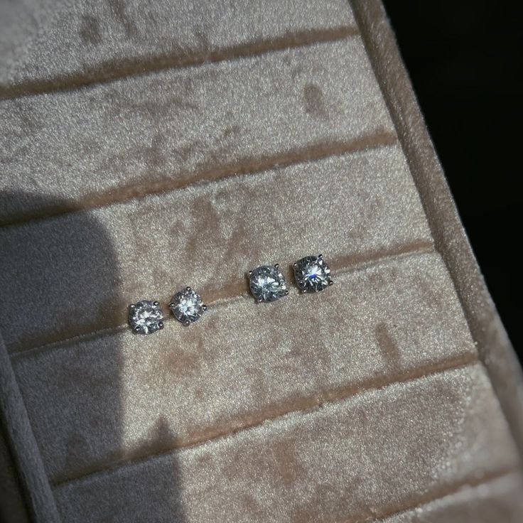 The Piece: If you decided you wanted to invest in once piece of fine jewelry for yourself we highly suggest diamond studs. They are clean, chic, elegant and timeless. Not to mention, they go with everything and elevate any outfit. Product Details: We offer studs in a variety of shapes, colors and sizes. In the images photographed you will see brilliant round studs with VS clarity and F Color. The diamond studs available to order online are LAB diamond studs. To purchase natural studs or make a c Timeless 14k White Gold Jewelry With Vs Clarity, Timeless Formal Jewelry With Lab Grown Diamonds, Timeless Cubic Zirconia Diamond Earrings With Prong Setting, Timeless Jewelry With Vvs Clarity Lab Grown Diamond, Timeless Lab Grown Diamond Jewelry With Vvs Clarity, Timeless Lab Grown Diamond Jewelry Vvs Clarity, Formal White Gold Diamond Earrings With Single Cut Diamonds, Formal White Gold Diamond Earrings With Single Cut, Timeless Vvs Clarity Lab Grown Diamond Jewelry