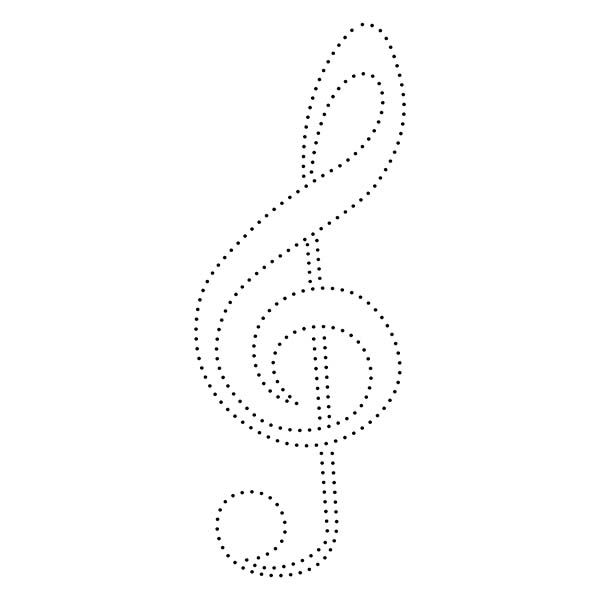 a musical note with dotted lines