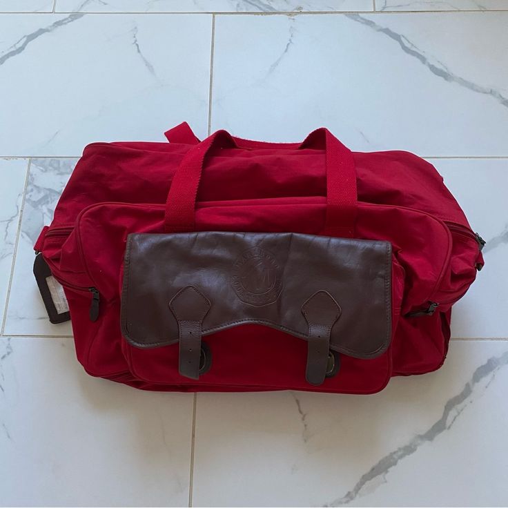 Original 90s Marlboro Bag Good Condition, Few Small Flaws Shown Has Original Luggage Tag Unused Red Canvas Shoulder Bag With Pockets, Red Canvas Shoulder Bag For School, Red Canvas Bag With Pockets, Vintage Red Shoulder Bag For Travel, Red Large Capacity Canvas Bag For Travel, Casual Red Satchel For School, Retro Red Satchel For Everyday Use, Retro Red Shoulder Bag For Everyday, Casual Red Canvas School Bag