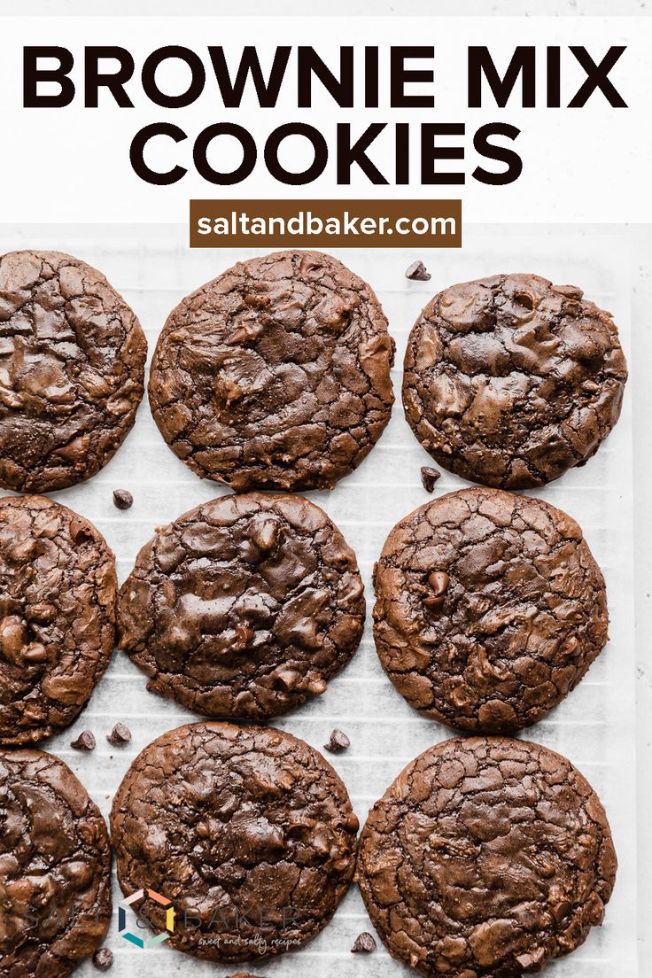 chocolate brownie mix cookies on a baking sheet with text overlay that reads, how to make double chocolate brownie mix cookies