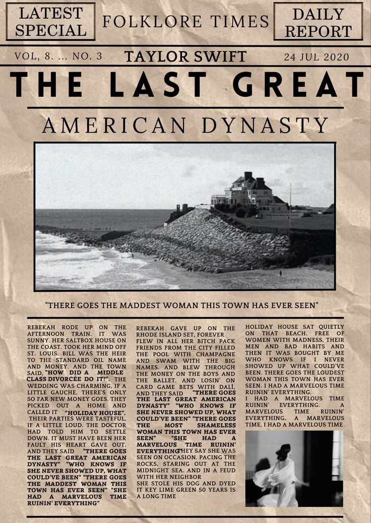 the last great american dynasy newspaper article with an image of a woman standing in front of a lighthouse