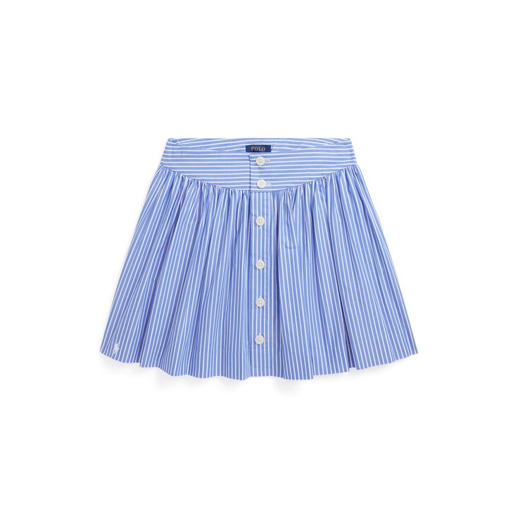 Poplin Skirt, Designer Ralph Lauren, Polo Ralph Lauren Kids, White Striped Skirt, Skirts For Kids, Ralph Lauren Kids, Girls Stripes, Stripe Skirt, Cotton Skirt