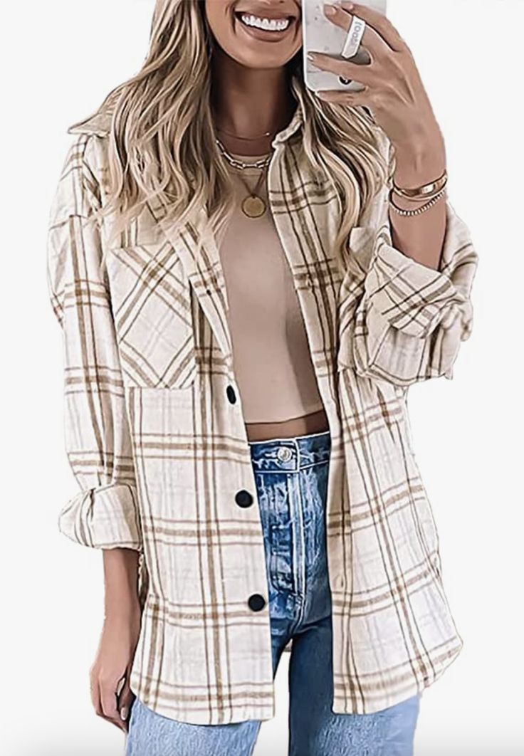 Plaid Shacket, Work Suits, Long Sleeve Flannel, Sweater Brands, Womens Casual, Fall Jackets, Cardigan Coat, Fall Fashion, Women's Plaid Shirt