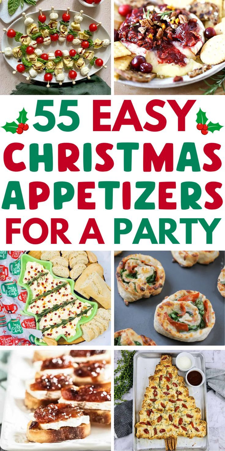 christmas eve dinner ideas appetizers easy Christmas Party Appetizers, Christmas Party Finger Foods, Christmas Eve Appetizers, Easy Christmas Appetizers, Xmas Appetizers, Potluck Appetizers, Christmas Party Menu, Christmas Party Snacks, Easy Christmas Party