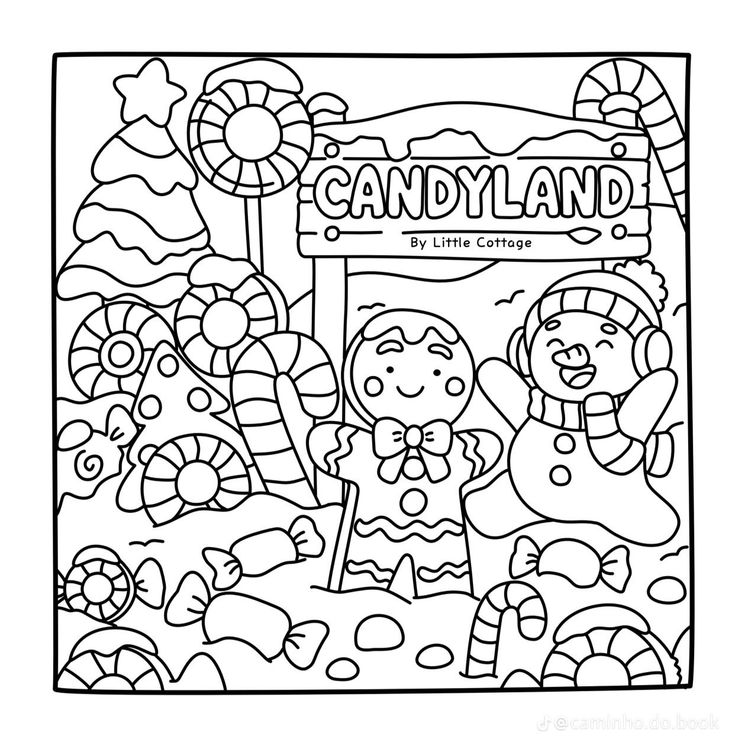 a candy land coloring page for kids