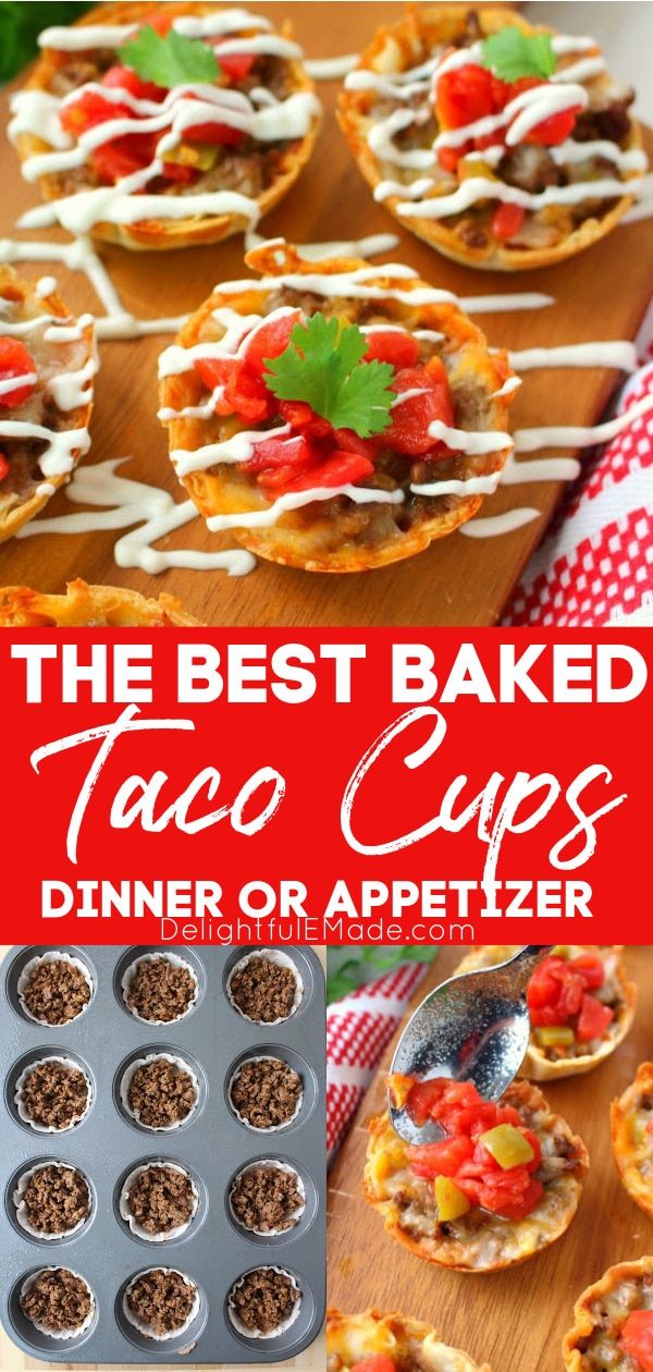 the best baked taco cups dinner or appetizer