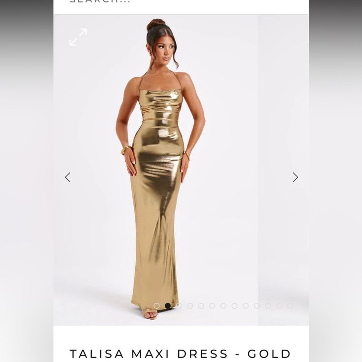 Baby Boo Talisa Maxi Dress In Gold. Bought The Wrong Size. Nwt. Party Long Dress, Metal Dress, Backless Evening Dress, Maxi Dress For Women, Maxi Dress Sale, Long Bodycon Dress, Bodycon Maxi Dresses, Backless Maxi Dresses, Gold Dress