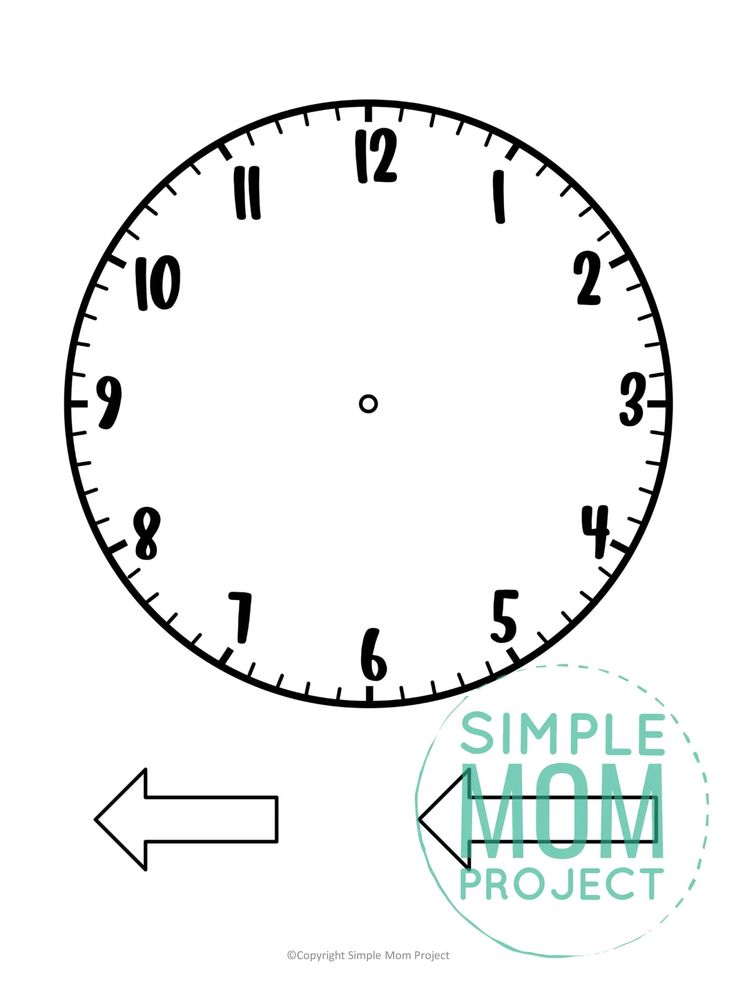 a drawing of a clock with arrows pointing to the time