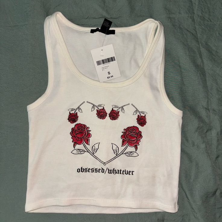 Graphic Tank Top Size: S New W/ Tags!!! White Cropped Tank Top With Graphic Print, Forever 21 White Summer Crop Top, Forever 21 White Spring Tank Top, Forever 21 White Tank Top For Spring, White Trendy Crop Top For Day Out, Trendy White Crop Top For Day Out, Trendy White Forever 21 Crop Top, Forever 21 White Summer Tank Top, Forever 21 White Crop Tank Top