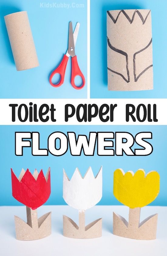 toilet paper roll flowers are cut out and placed on top of each other with scissors