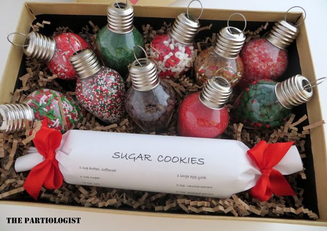 a box filled with assorted christmas cookies