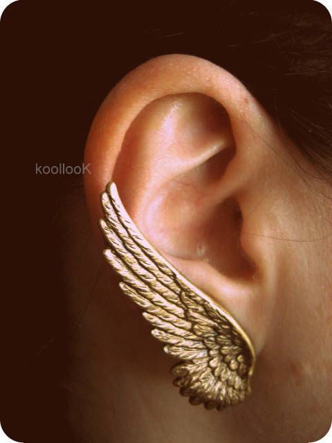 Angel Wing Earrings by KoollooK on Etsy, $24.00 Mode Tips, Angel Wing Earrings, Wing Earrings, Ear Piercing, Rhinestone Earrings, Pretty Jewellery, Cute Earrings, Tattoos And Piercings, Angel Wings